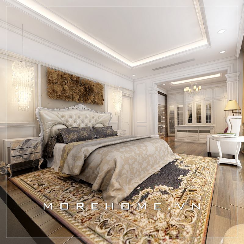 Tư vấn lựa chọn giường ngủ chung cư tân cổ điển sang trọng và độc đáo