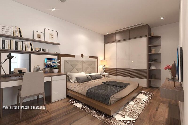 Bạn yêu thích mẫu tủ quần áo gỗ công nghiệp với thiết kế đơn giản tiện nghi cho phòng ngủ chung cư gia chủ